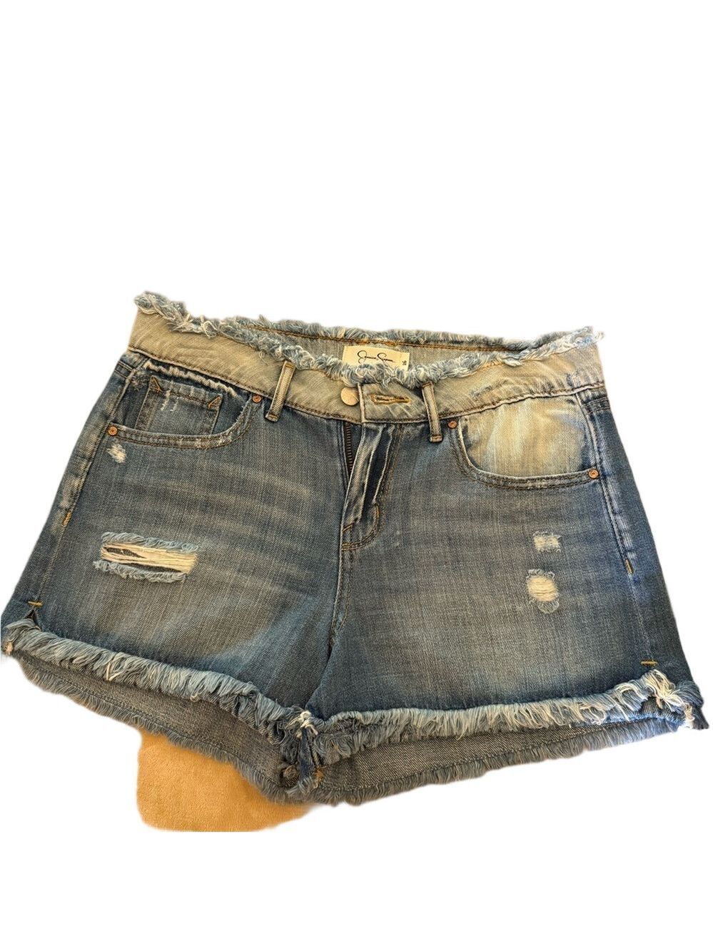 Jessica Simpson Blue Distressed Jean Shorts